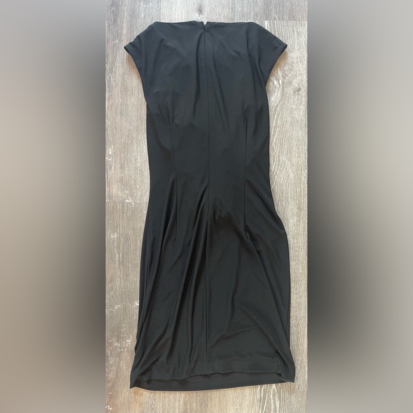 Cache Women's Size M Black Sleeveless Cocktail Dress Formal Knee Length Zip - Picture 4 of 5